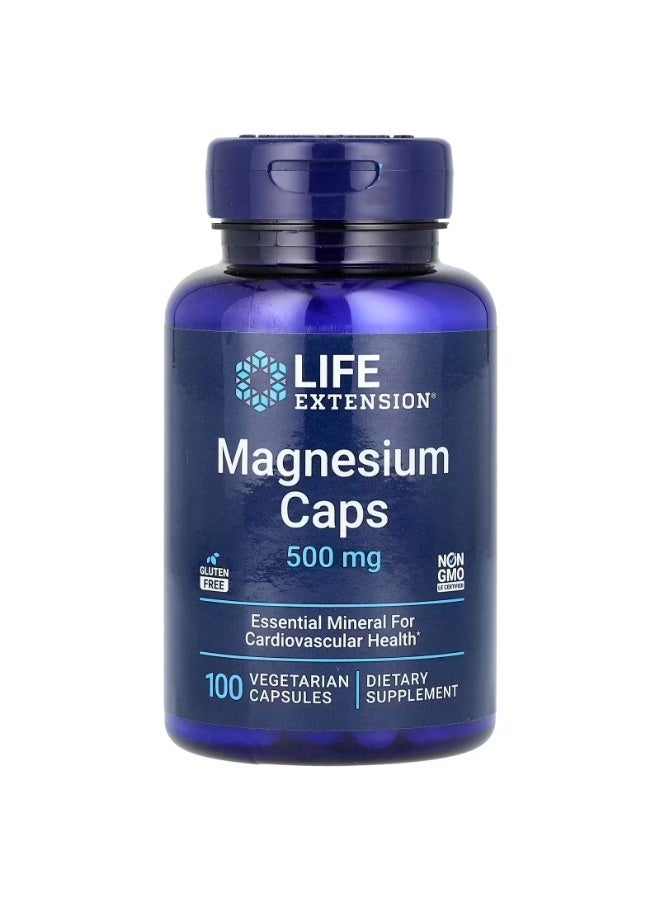Life Extension Magnesium Caps, 500 mg, 100 Vegetarian Capsules - Image 1